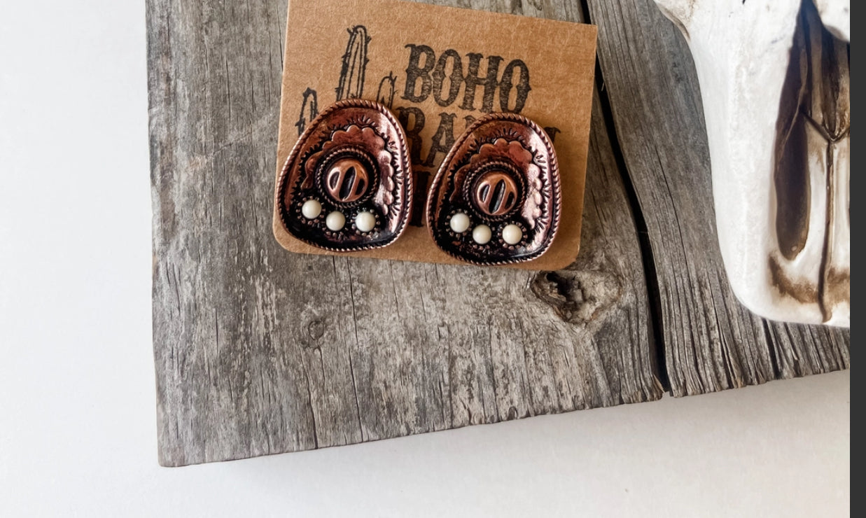 COPPER HAT EARRINGS