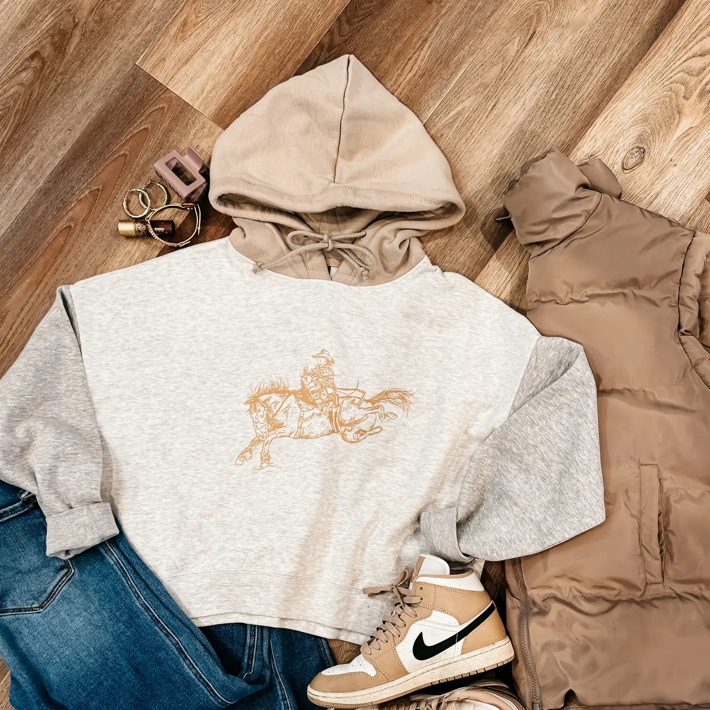 TRICOLOR CROPPED HOODIE