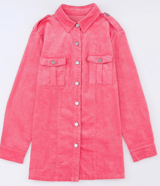 WOMENS PINK CORDUROY JACKET