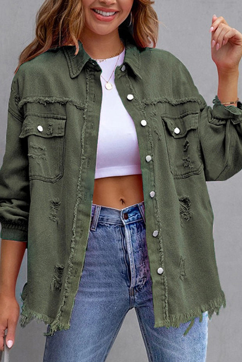 DENIM DISTRESSED JACKET