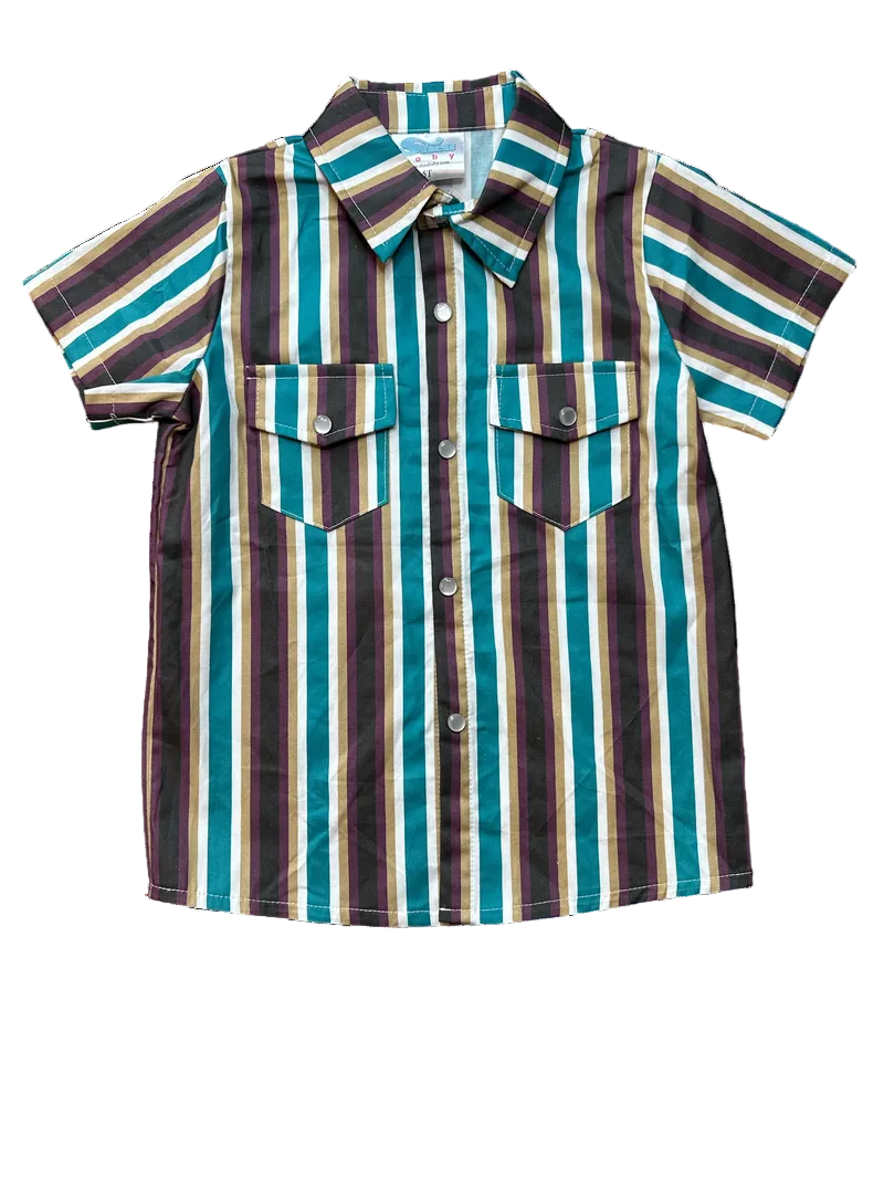 Vintage Pin Stripe SS Pearl Snap Shirt