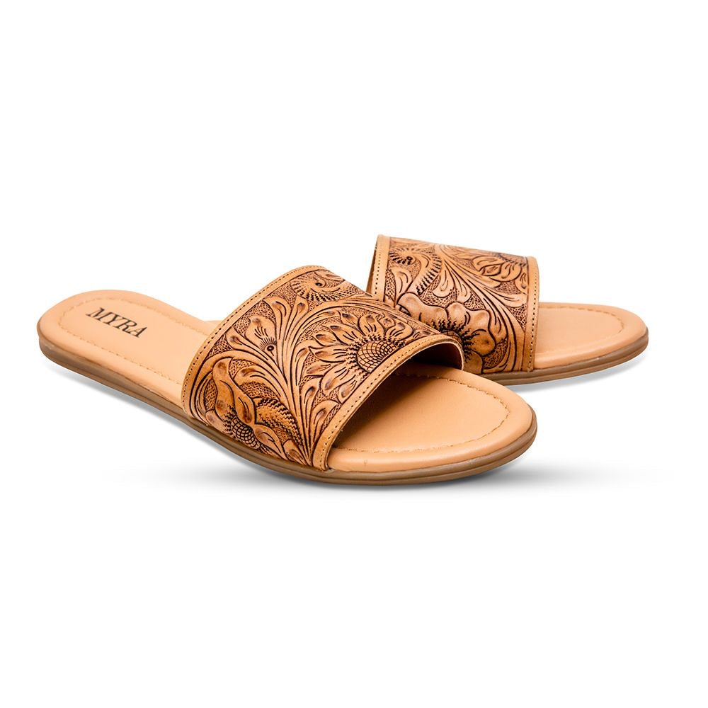 WOMENS SUNFLOWER LEATHER SLIP ON SANDALS